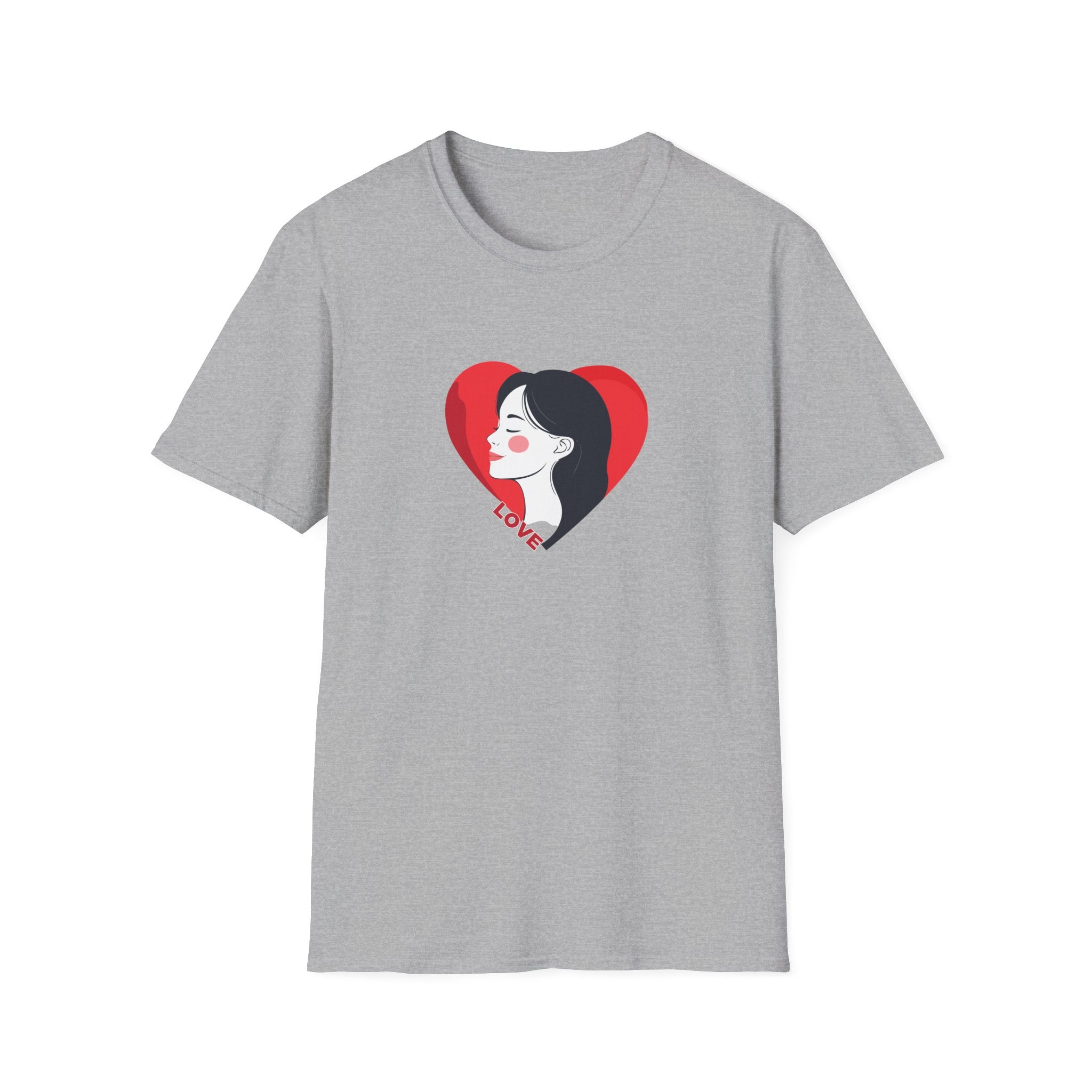 Love Heart Portrait T-Shirt Woman Face Profile