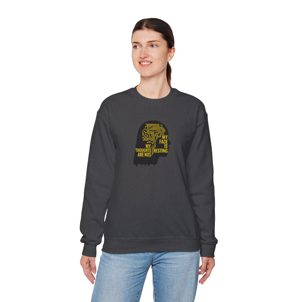 Crewneck Sweatshirt "My Thoughts Are Not Resting" Silhouette Graphic
