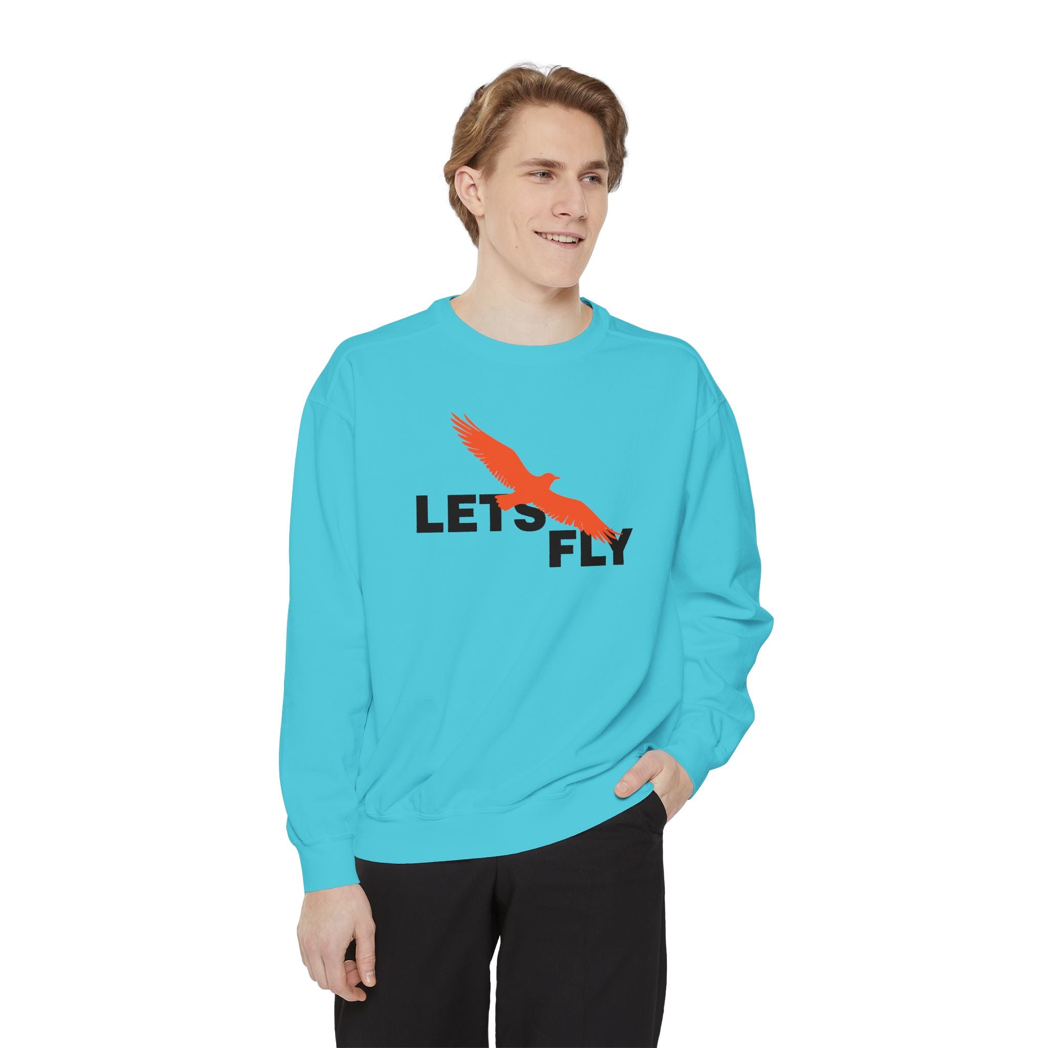Let's Fly Sweatshirt — Graphic Bird Crewneck for Adventure Lovers