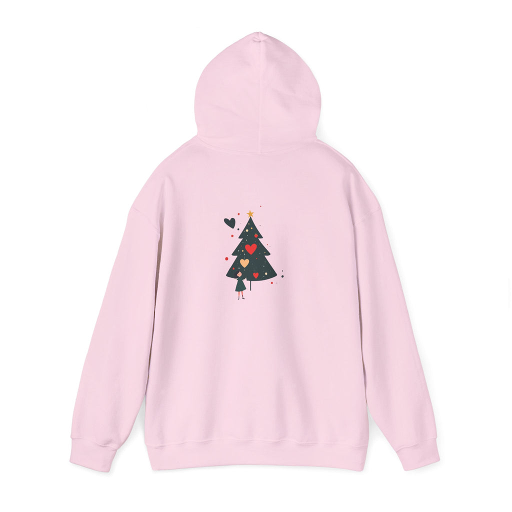 Christmas Tree Heart Hoodie — Cute Minimal Holiday Sweatshirt