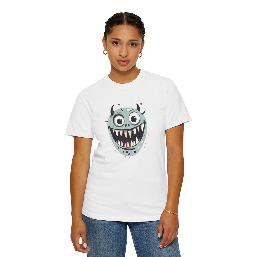 Monster Face T-Shirt Funny Creepy Grinning Monster Graphic Tee