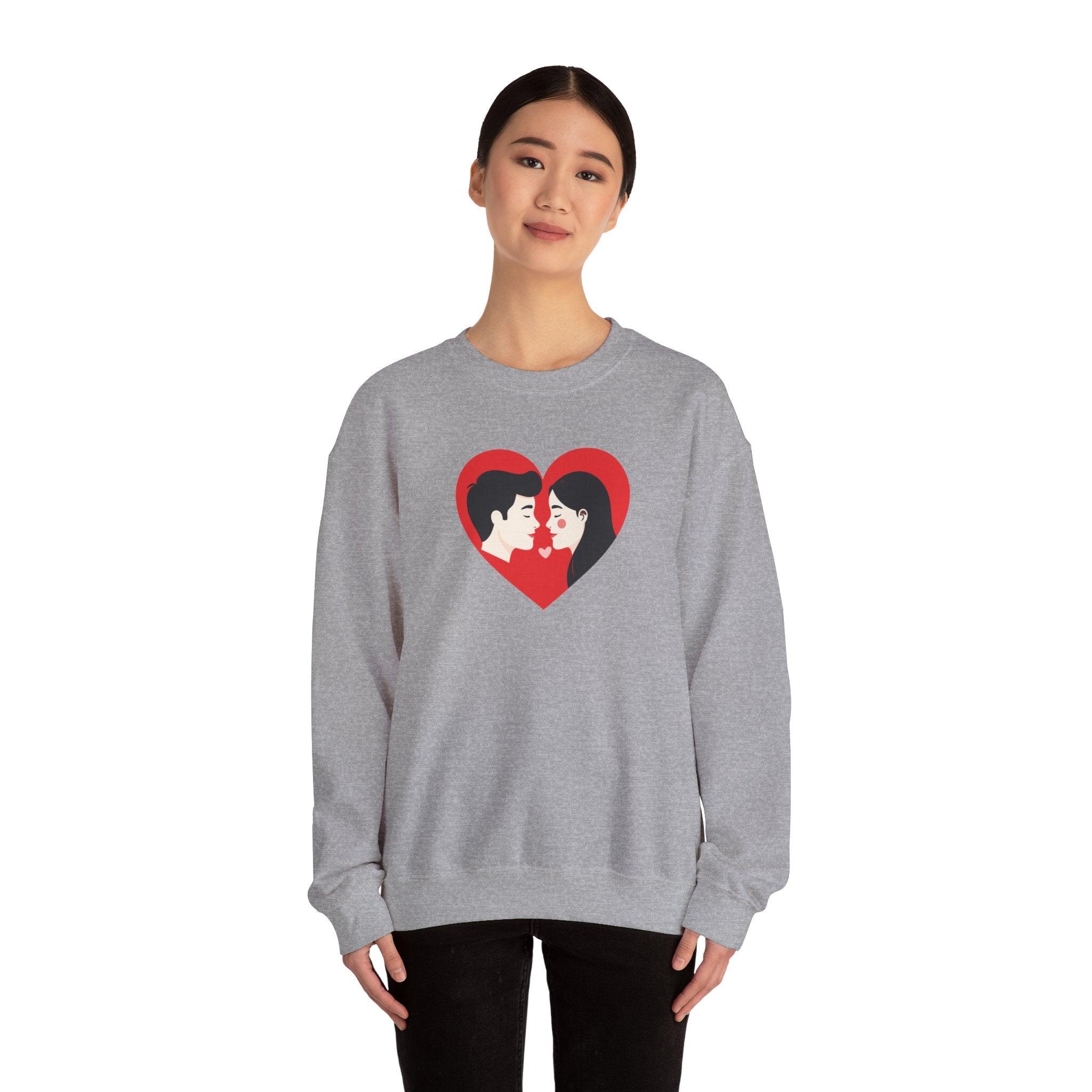Valentine Couple Heart Crewneck Sweatshirt