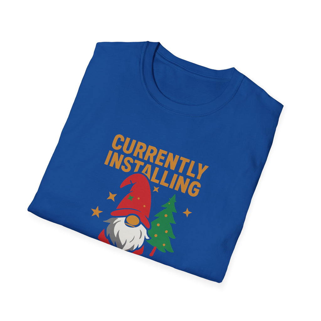 Currently Installing Festive Updates Christmas T-Shirt Holiday Gnome Tee