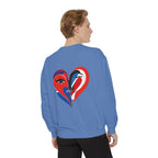 Heart Portrait Sweatshirt Artistic Dual-Face Love Graphic