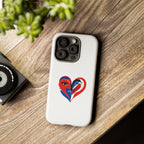 Heart Face Phone Case Red & Blue Abstract Love Design