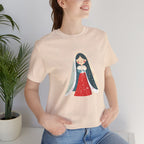 Virgin Mary Illustration Tee — Cute Nativity T-Shirt