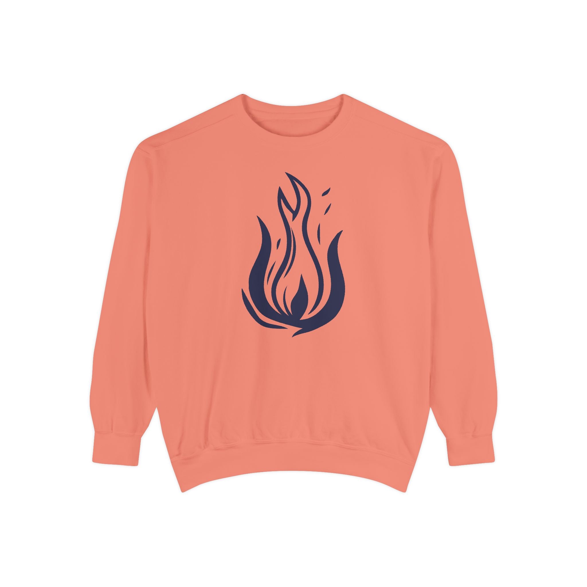 Stylized Flame Graphic Sweatshirt | Minimal Fire Illustration Crewneck
