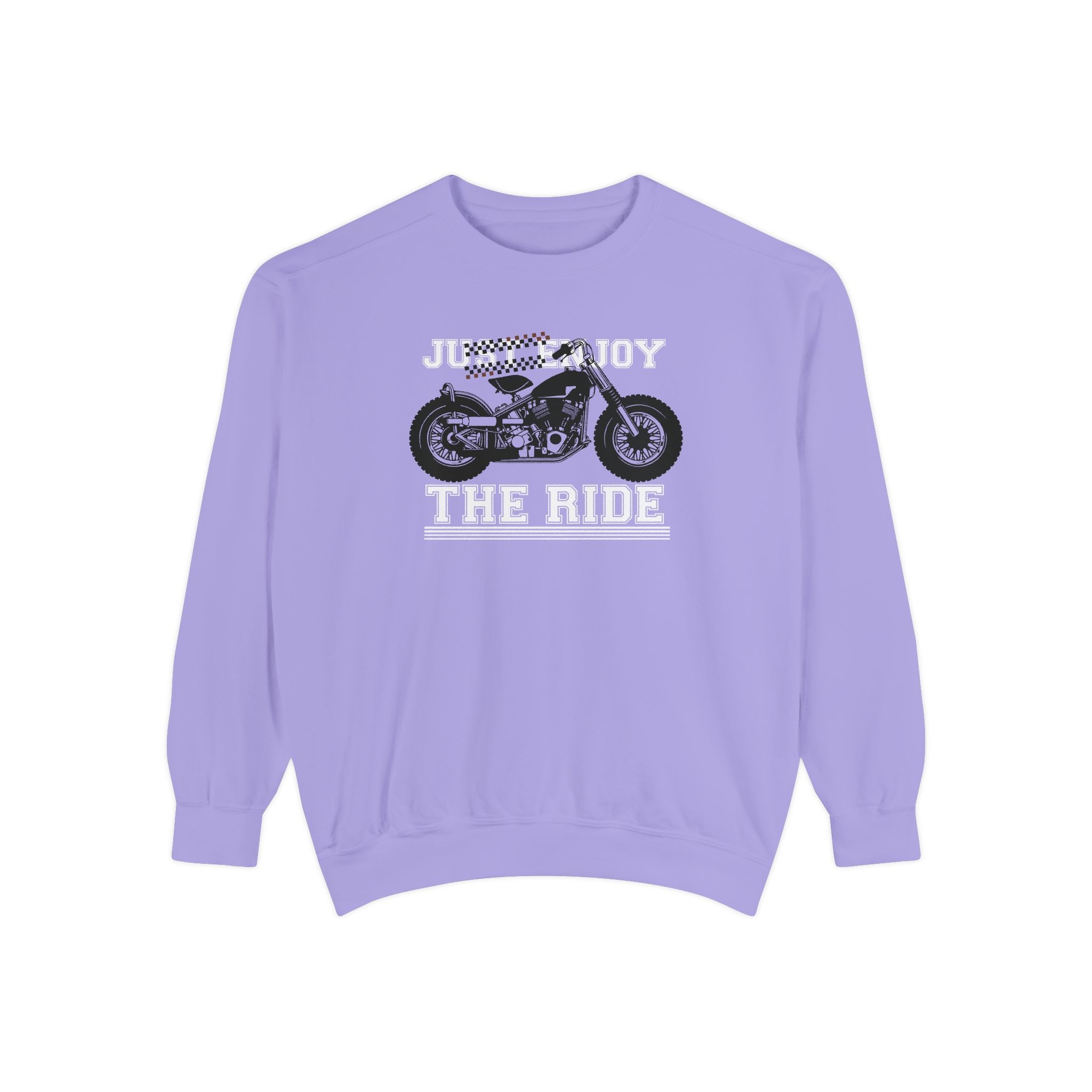 Motorcycle Sweatshirt  "Just Enjoy The Ride" Vintage Bike Crewneck - Devjeen