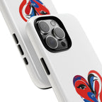 Heart Face Phone Case Red & Blue Abstract Love Design