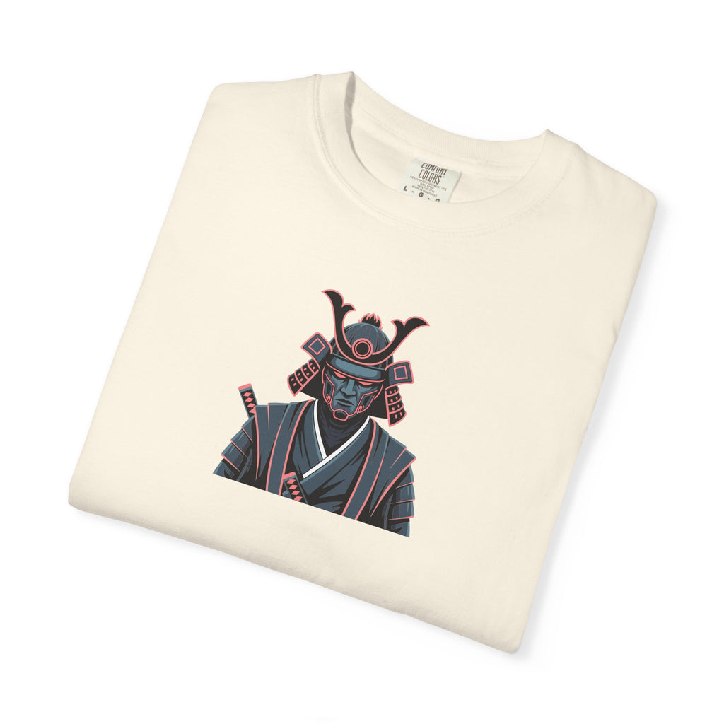 Samurai Warrior Graphic T-Shirt Retro Neon Japanese Armor Tee