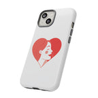 Phone Case — Minimal Heart Portrait Protective Tough Case (Pink Girly Love Design)