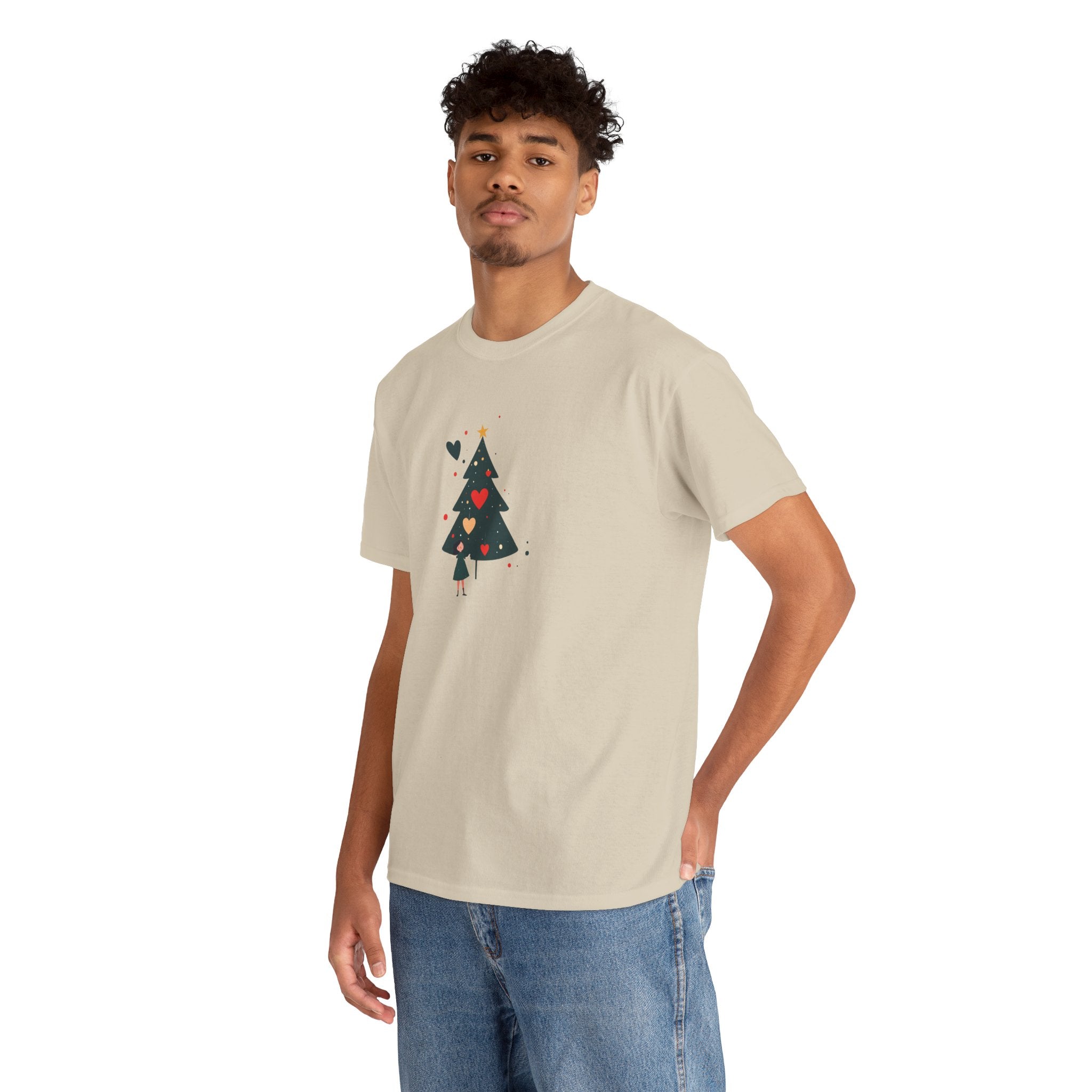 Christmas Tree Tee — Cute Heart Holiday T‑Shirt