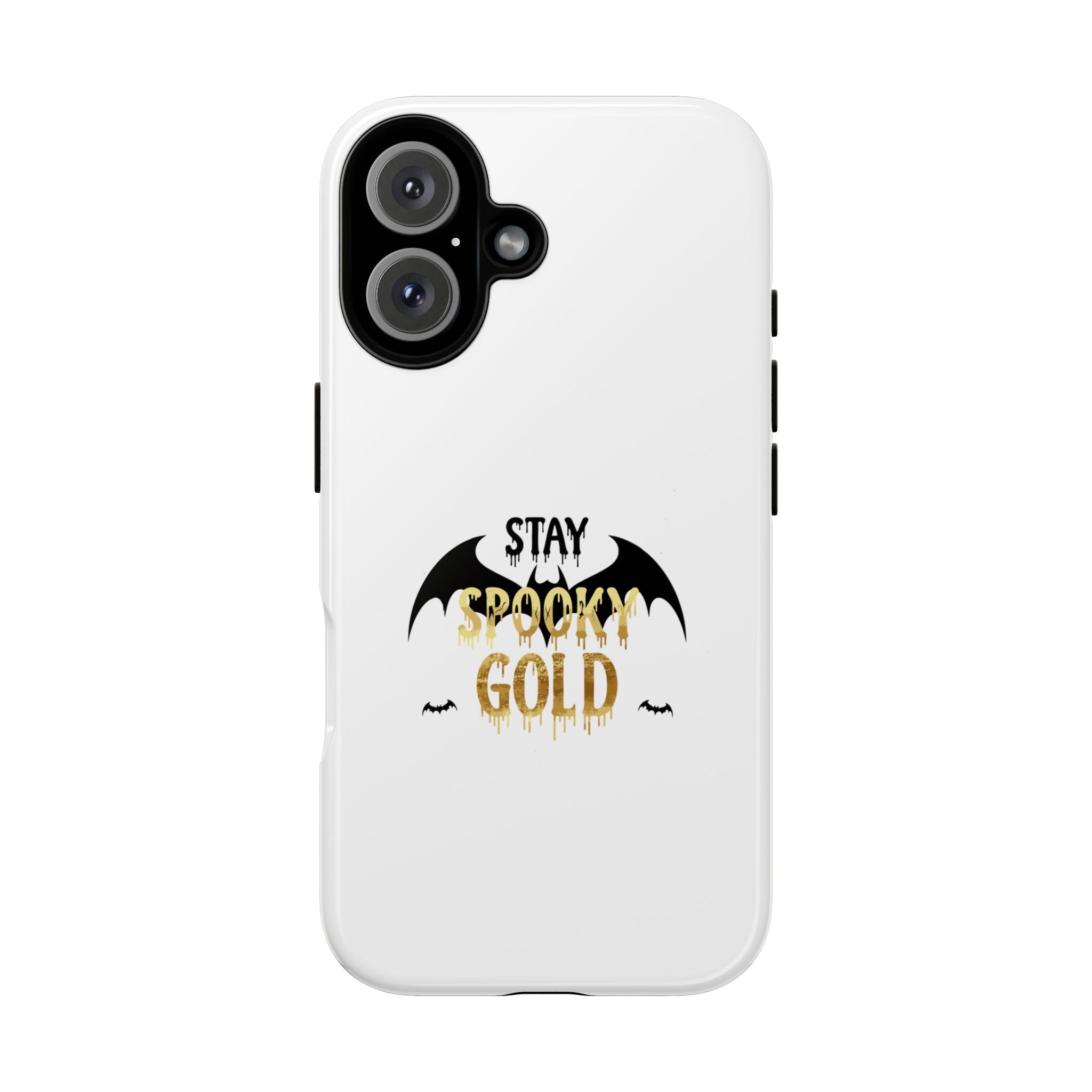 Stay Spooky Gold Phone Case Halloween Bat Design