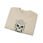 Skull Demon Crewneck Sweatshirt Gothic Horned Skull Graphic