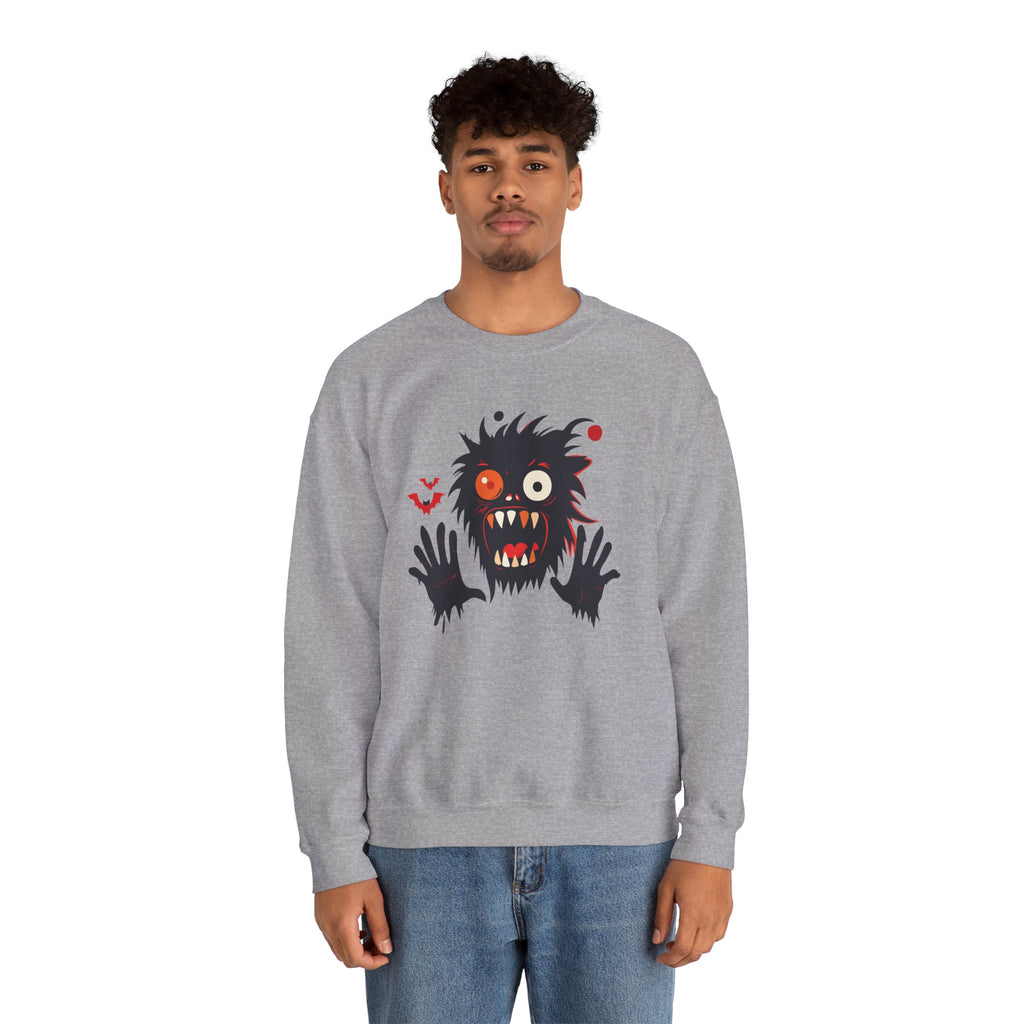 Halloween Monster Crewneck Sweatshirt Spooky Cute Monster Graphic