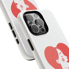 Phone Case — Minimal Heart Portrait Protective Tough Case (Pink Girly Love Design)