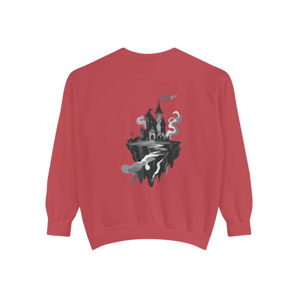 Floating Haunted Castle Sweatshirt Gothic Floating Island Crewneck
