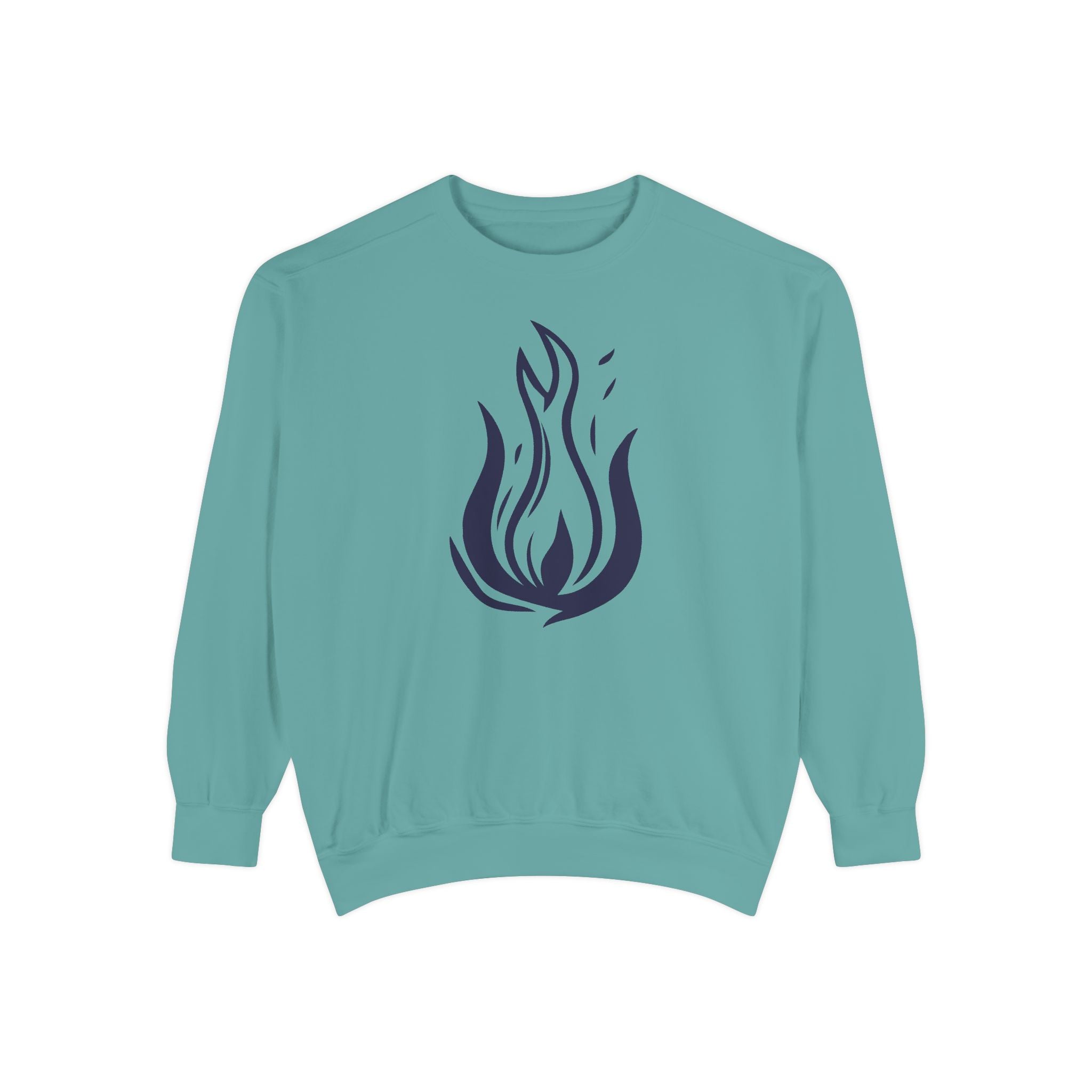 Stylized Flame Graphic Sweatshirt | Minimal Fire Illustration Crewneck