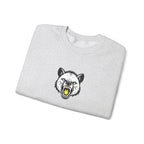 Roaring Hyena Face Graphic Embroidered Crewneck Sweatshirt