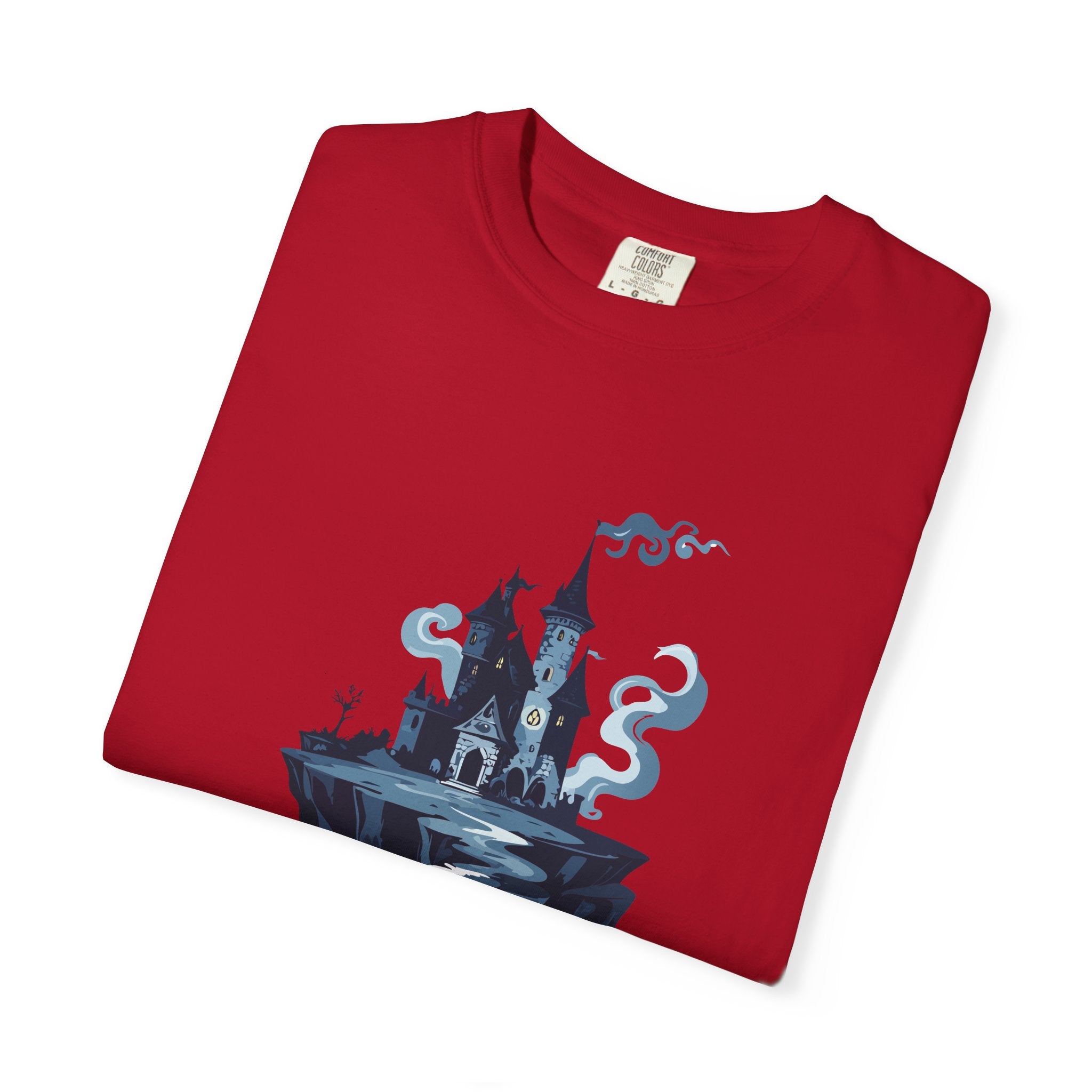 Floating Haunted Castle T‑Shirt Spooky Gothic Fantasy Tee