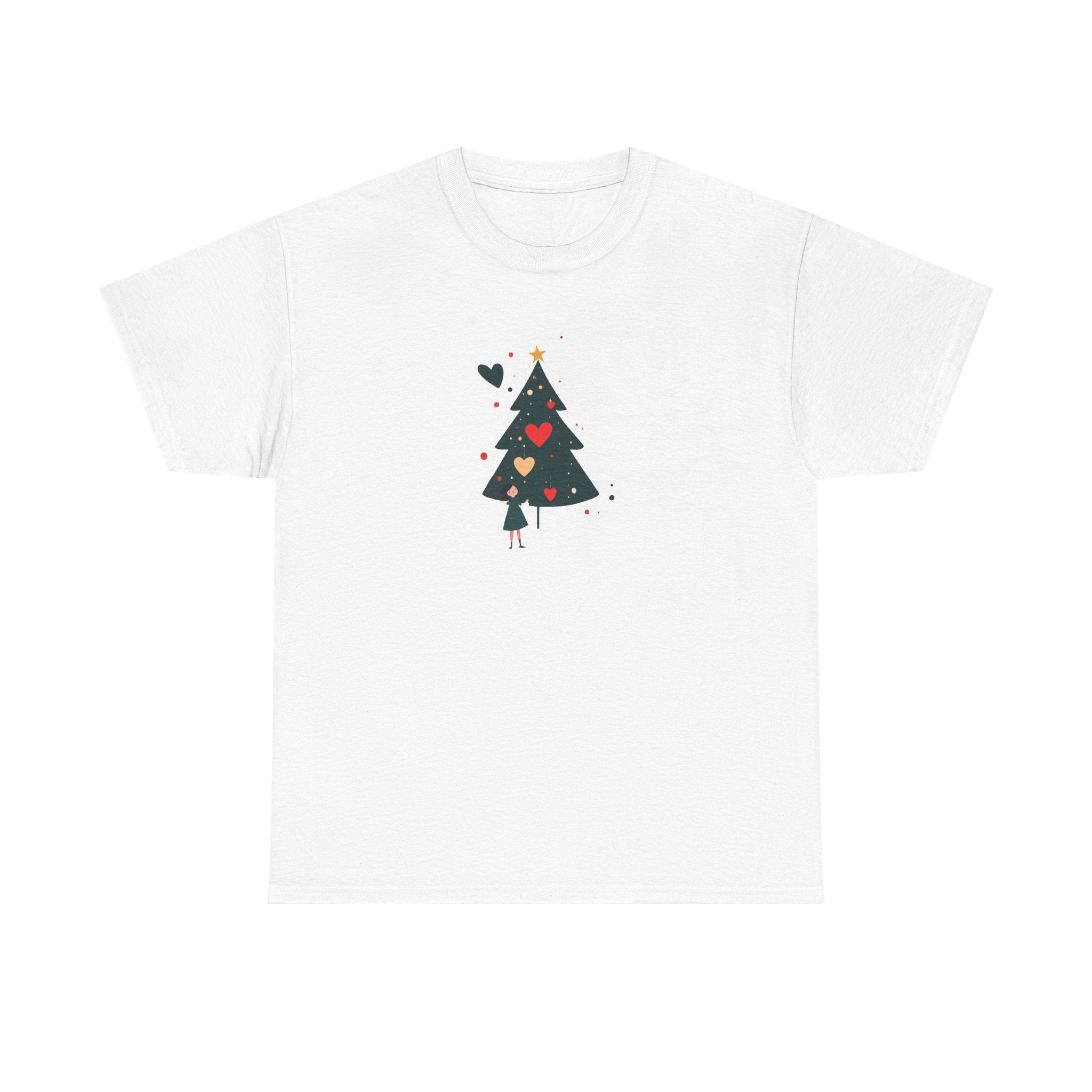 Christmas Tree Tee — Cute Heart Holiday T‑Shirt