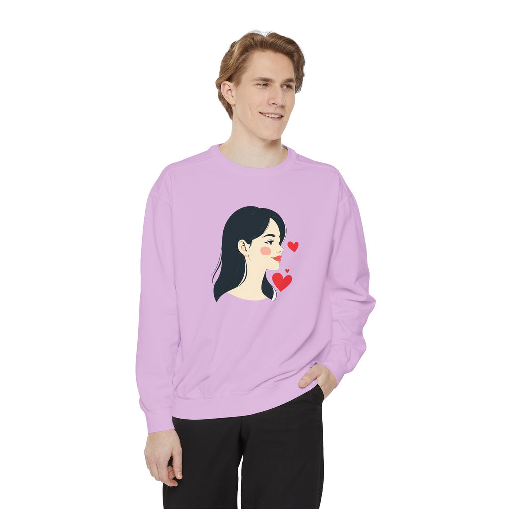 Heart Portrait Sweatshirt Artistic Dual-Face Love Graphic
