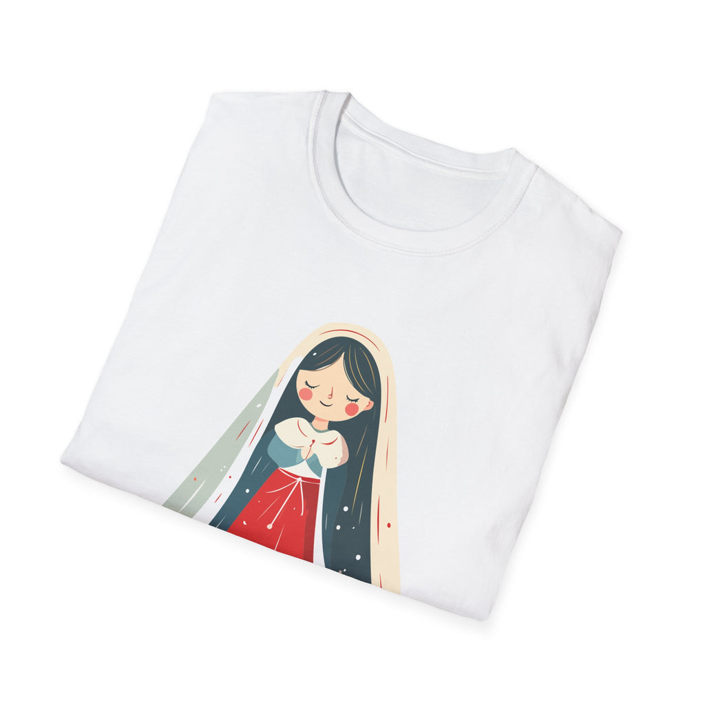 Virgin Mary Illustration T-Shirt — Cute Nativity Tee
