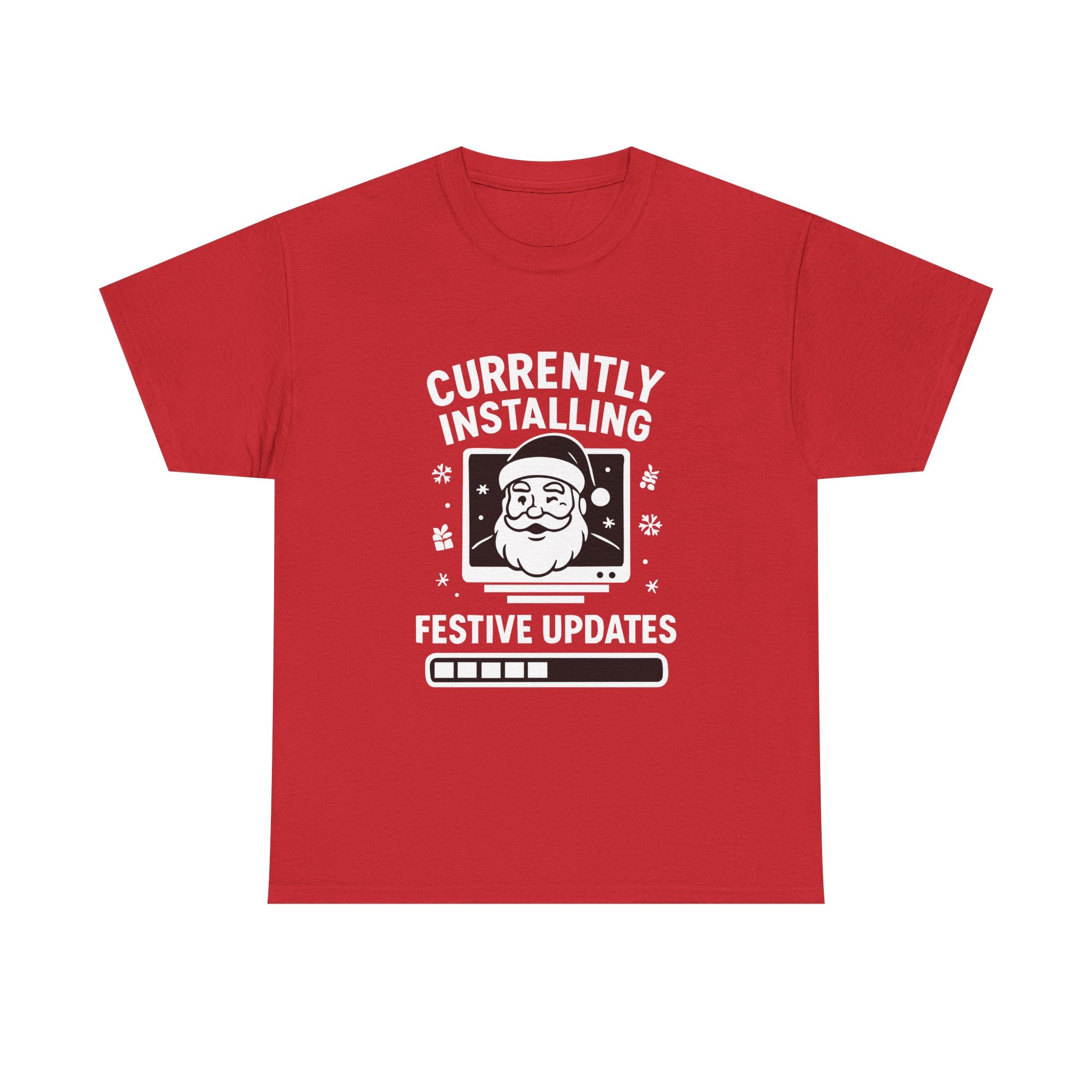 Currently Installing Festive Updates T-Shirt Funny Santa Christmas Holiday Tee
