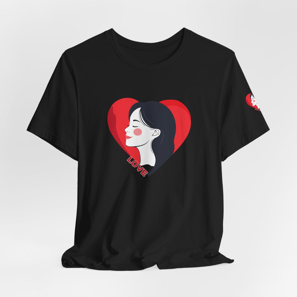T-Shirt Retro Woman in Heart 'Love' Graphic Tee