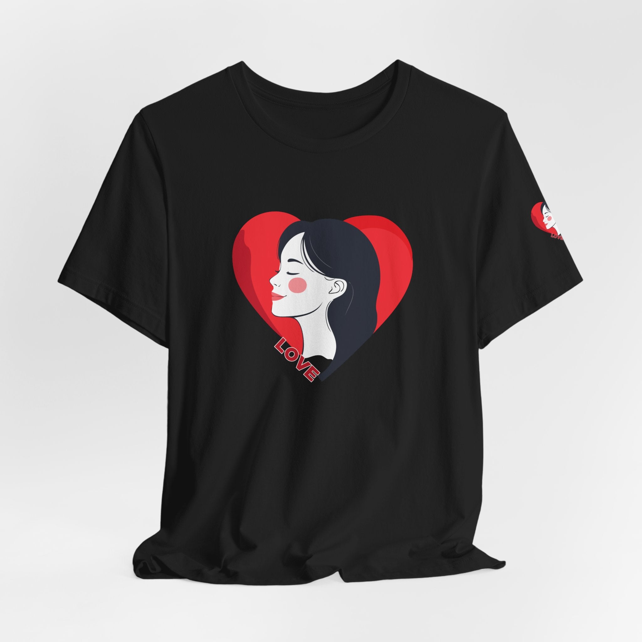 T-Shirt Retro Woman in Heart 'Love' Graphic Tee