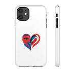 Heart Face Phone Case Red & Blue Abstract Love Design