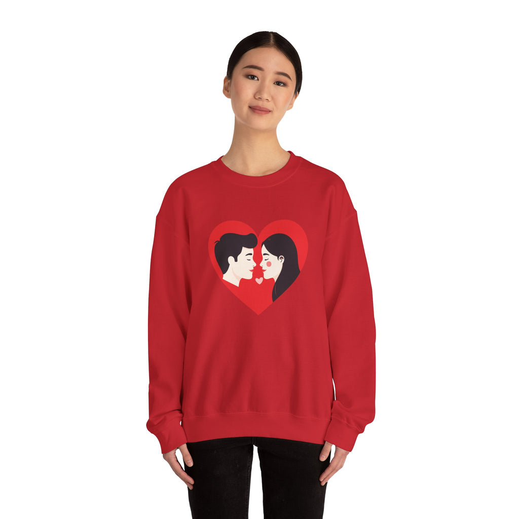 Valentine Couple Heart Crewneck Sweatshirt