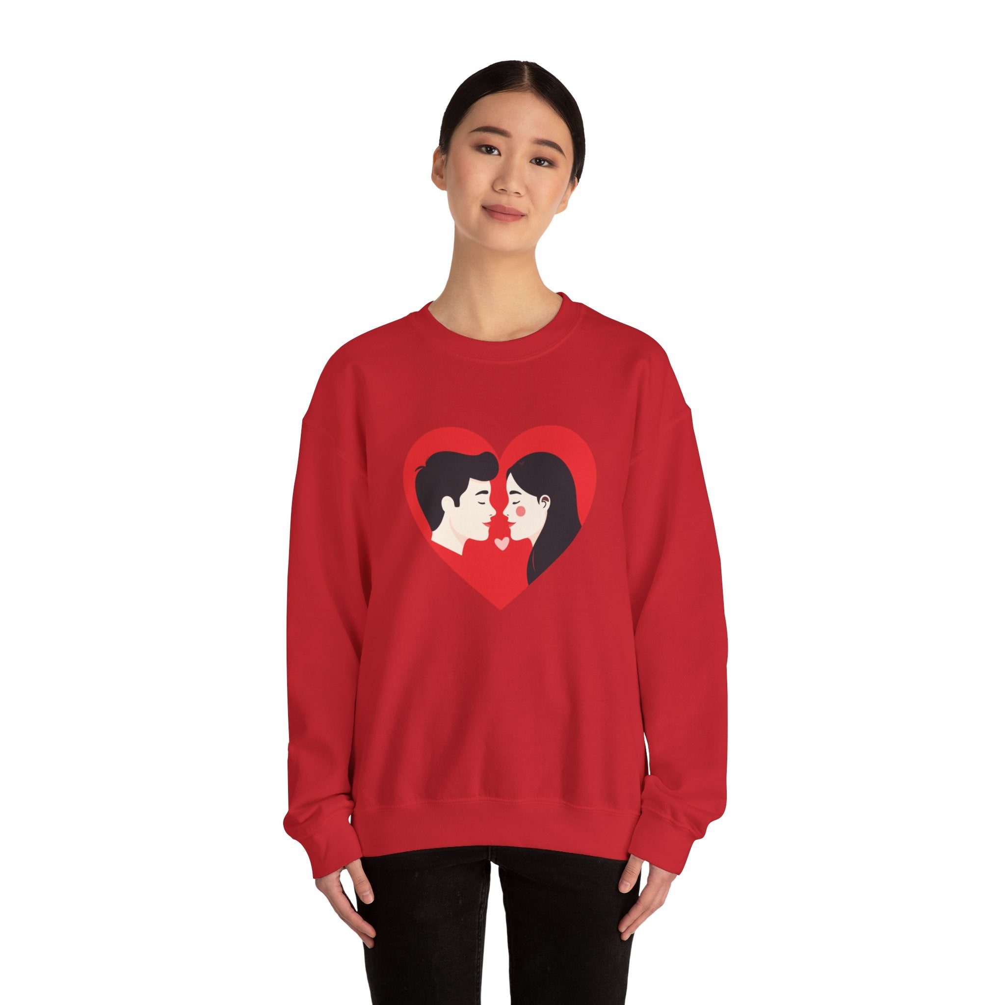Valentine Couple Heart Crewneck Sweatshirt