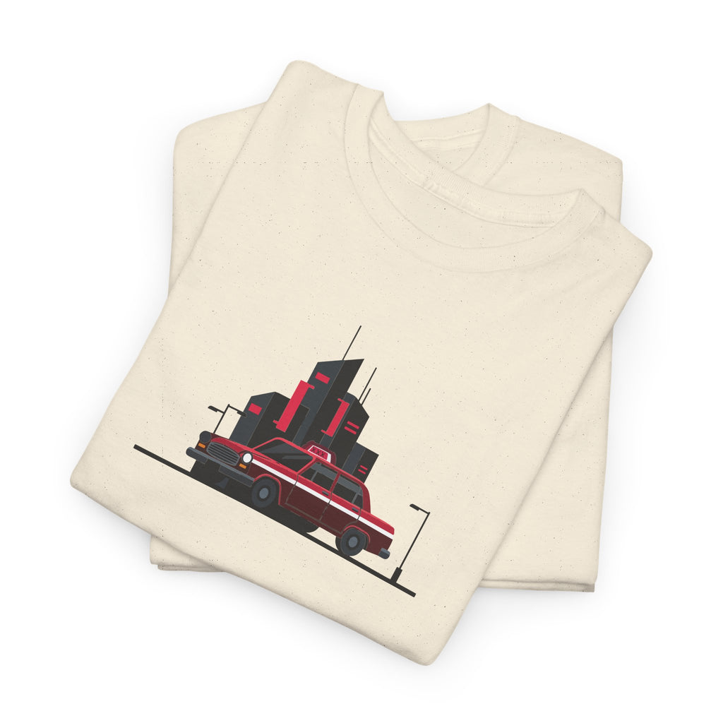 City Night Cruise Tee Retro Car & Neon Skyline Graphic Shirt