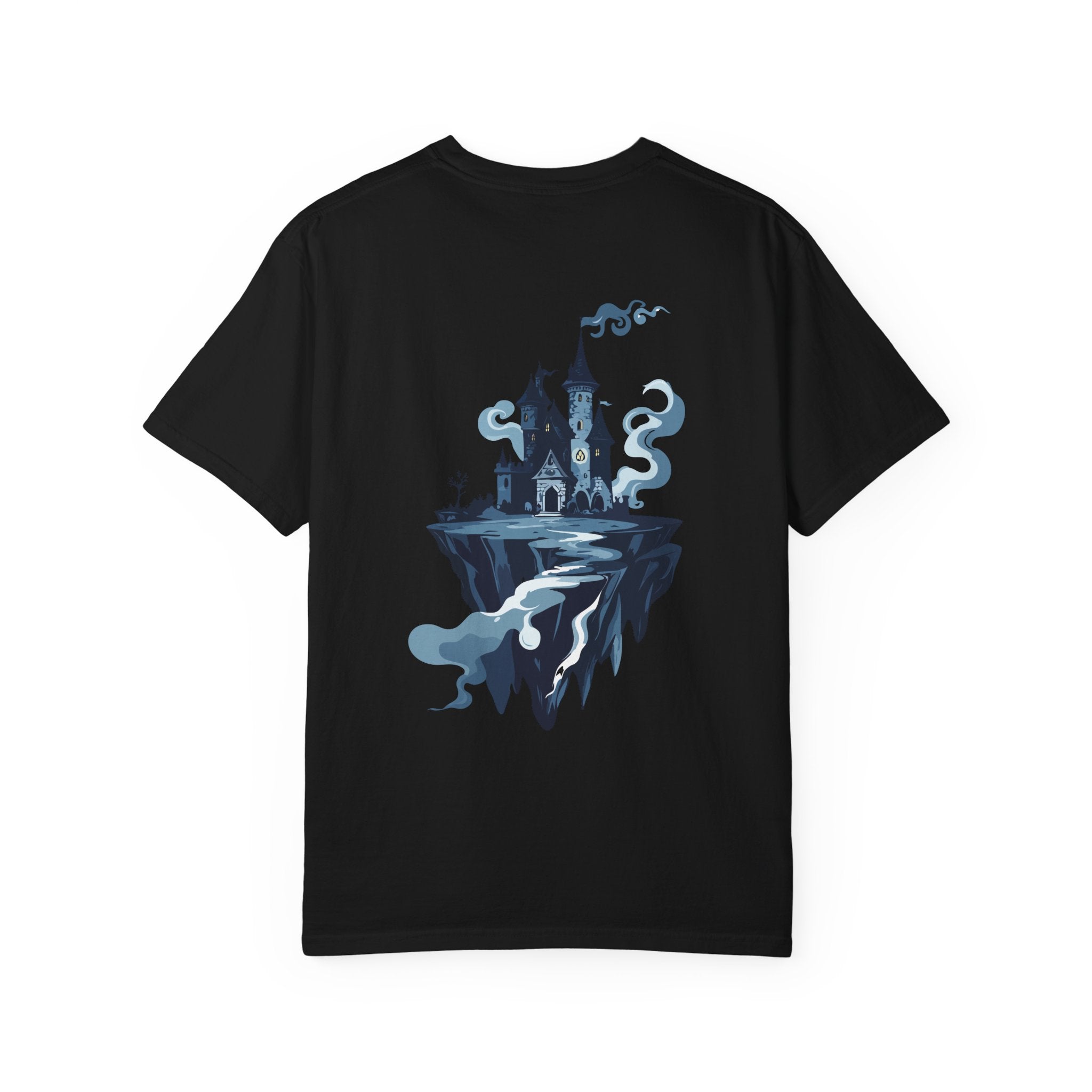 Floating Haunted Castle T‑Shirt Spooky Gothic Fantasy Tee