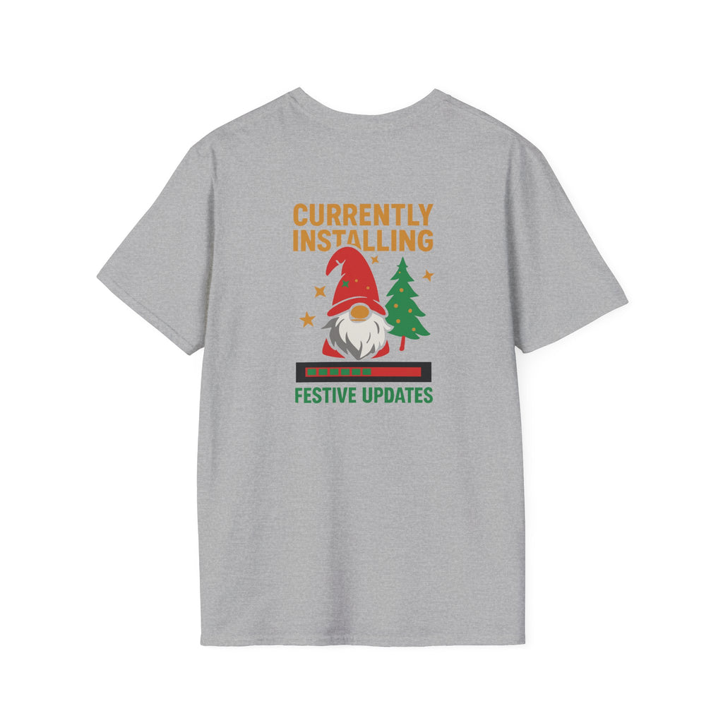 Currently Installing Festive Updates Christmas T-Shirt Holiday Gnome Tee