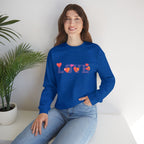 LOVE Floral Crewneck Sweatshirt Heart Pattern Cozy Pullover