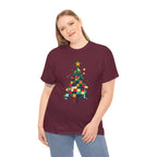 Christmas Tree Graphic Tee Modern Pixelated Holiday T-Shirt