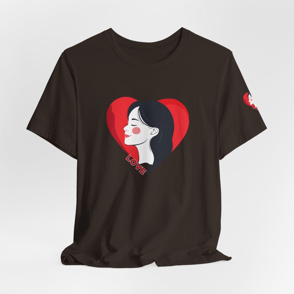 T-Shirt Retro Woman in Heart 'Love' Graphic Tee