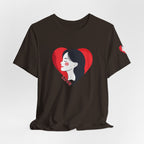 T-Shirt Retro Woman in Heart 'Love' Graphic Tee