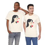 Women’s Portrait Tee with Heart Accents – Cute Kawaii Girl Graphic T-Shirt