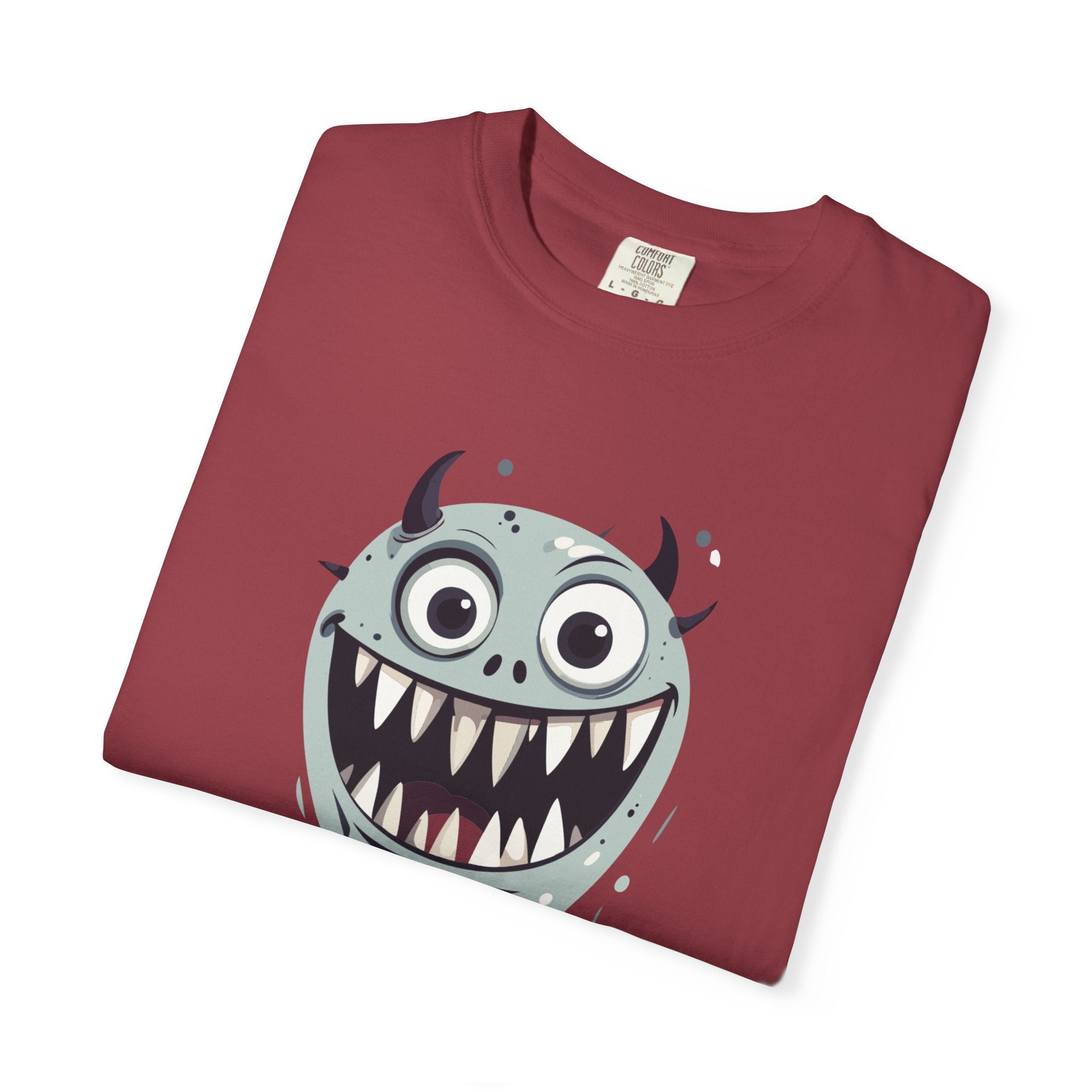 Monster Face T-Shirt Funny Creepy Grinning Monster Graphic Tee