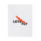 Let's Fly Plush Blanket — Soft Velveteen Throw with Soaring Bird Graphic