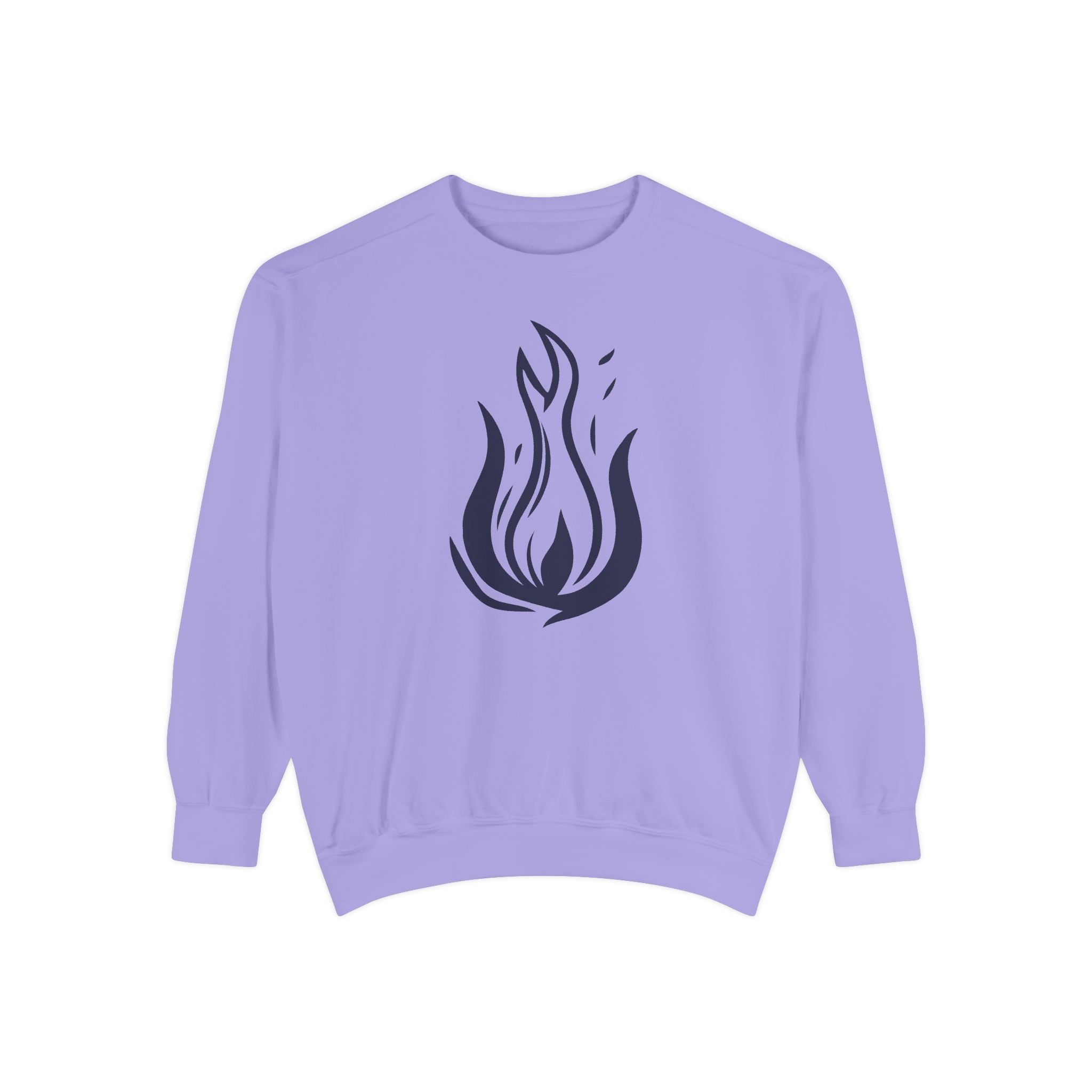 Stylized Flame Graphic Sweatshirt | Minimal Fire Illustration Crewneck