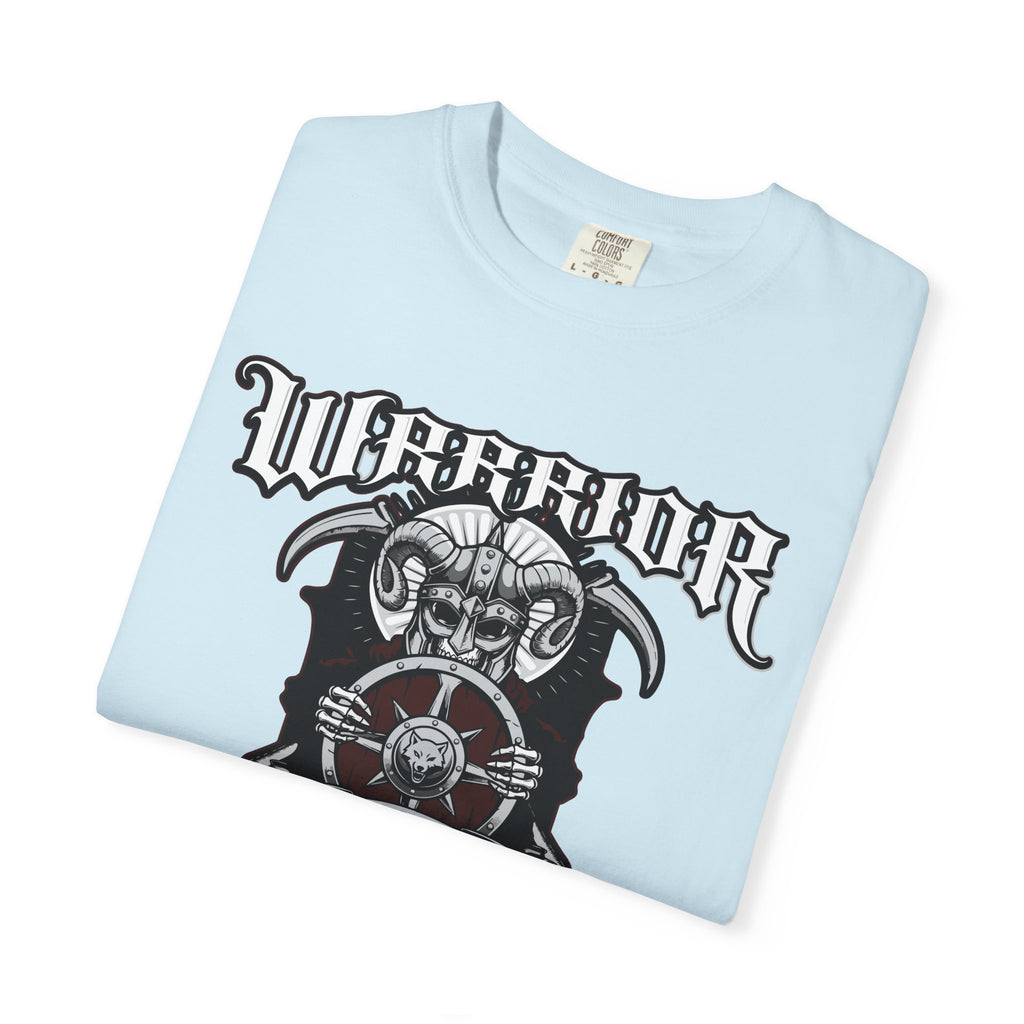 Warrior Ram Crest T-Shirt Viking Helm & Shield Graphic