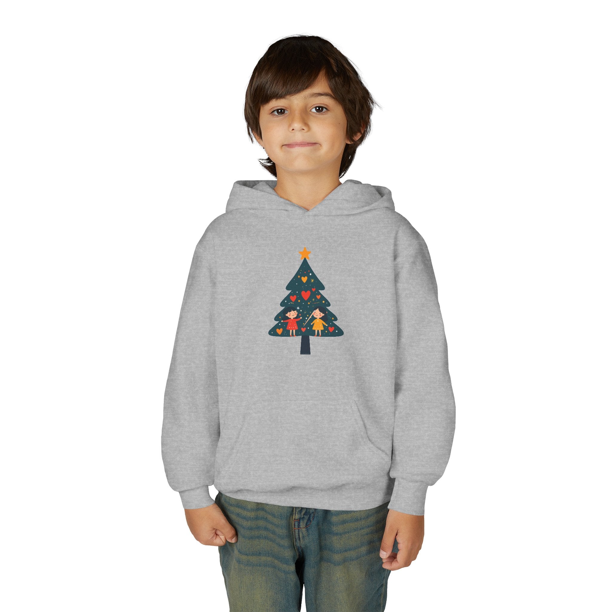Youth Christmas Tree Hoodie – Cute Kids Holiday Tree Sweatshirt