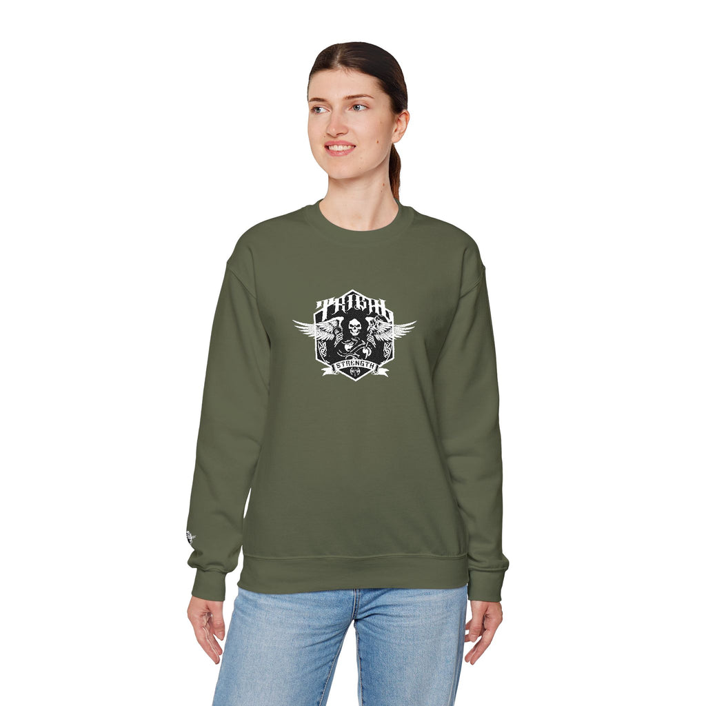 Gothic Band Crest Embroidered Crewneck Sweatshirt