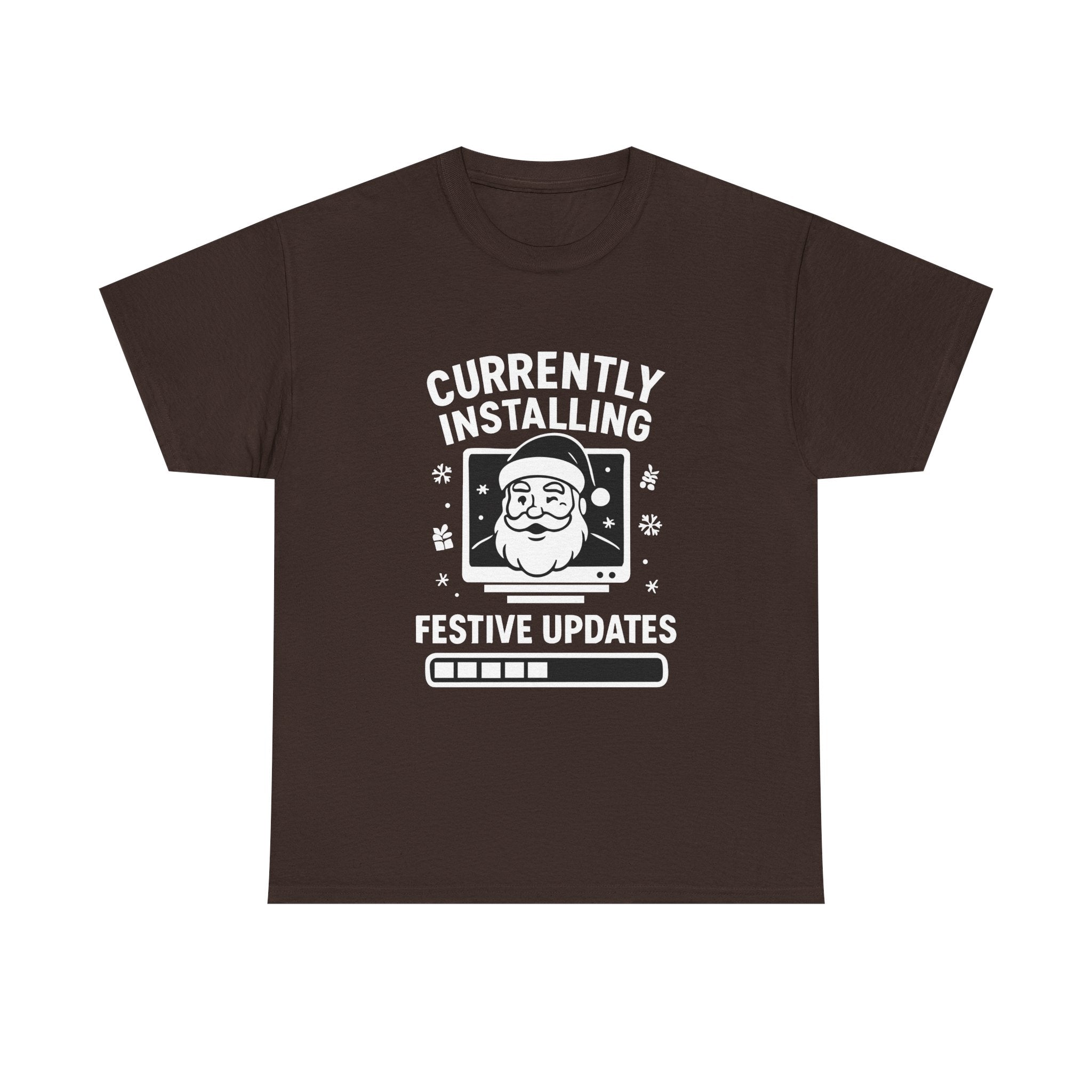 Currently Installing Festive Updates T-Shirt Funny Santa Christmas Holiday Tee