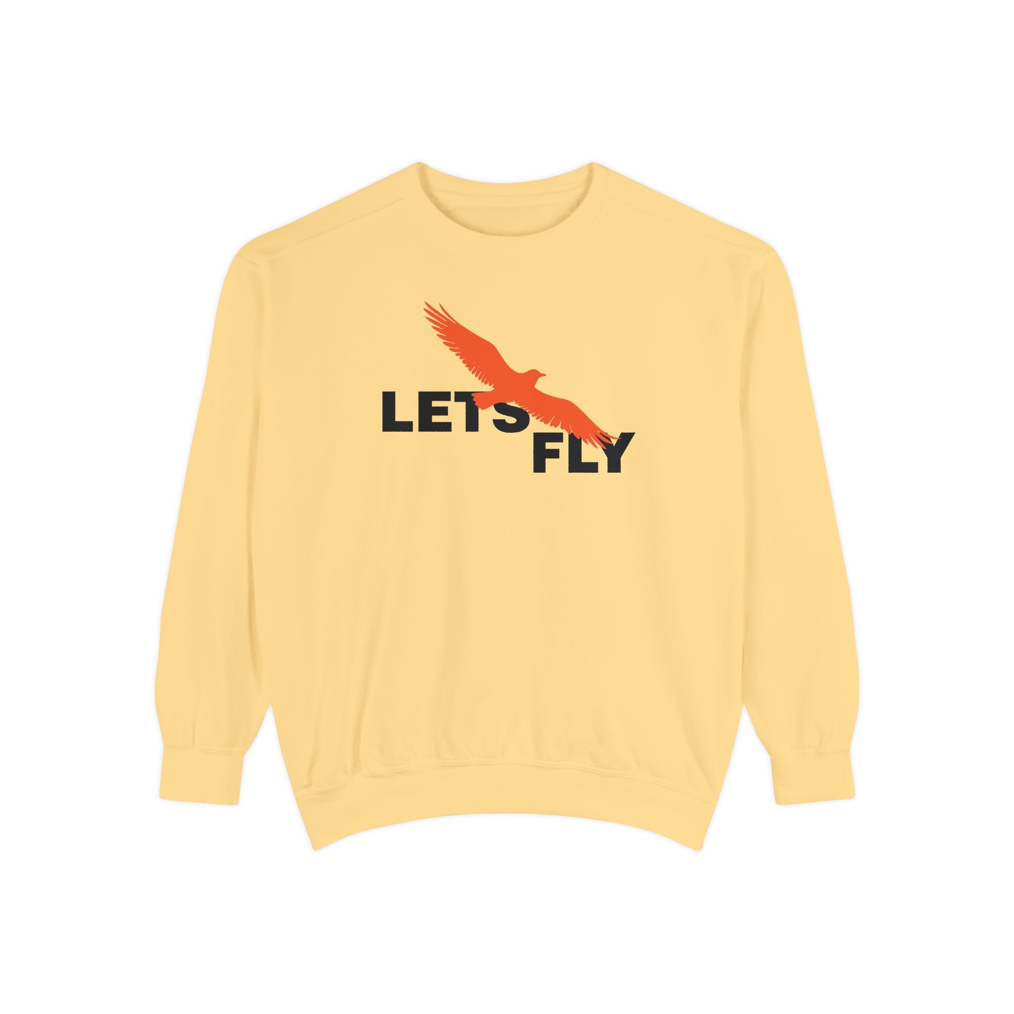 Let's Fly Sweatshirt — Graphic Bird Crewneck for Adventure Lovers