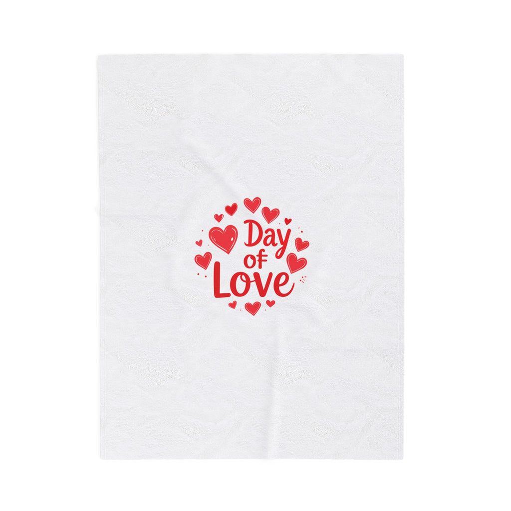 Day of Love Velveteen Plush Blanket - Valentine's Heart Cozy Throw